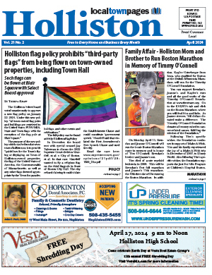 Holliston Town News, April, 2024 with Pride Flag
