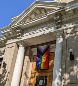 Pride Flag at the Holliston Public Library